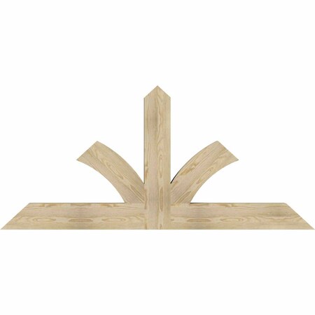 Ekena Millwork Richland Rough Sawn Timber Gable Bracket, Douglas Fir, 72"W x 33"H x 4"D x 6"F, 11/12 Pitch GBW072X33X0406RIC00RDF
